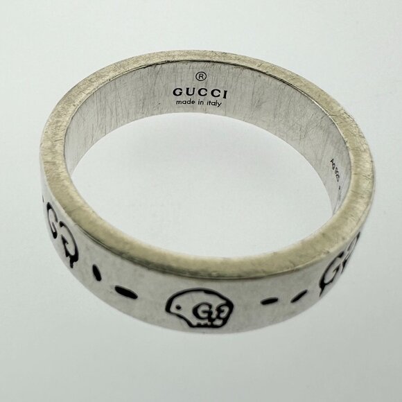 Gucci 925 Sterling Silver Ghost Ring Band - Size 10.5 - Picture 1 of 11
